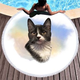 3D printed cat and dog beach towel (Option: 6style-150x150cm)